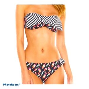 Perky‎ Goth Juicy Couture Popsicle Bow Bikini 2 Piece S